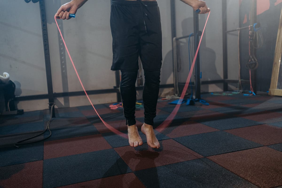 a man using a jump rope