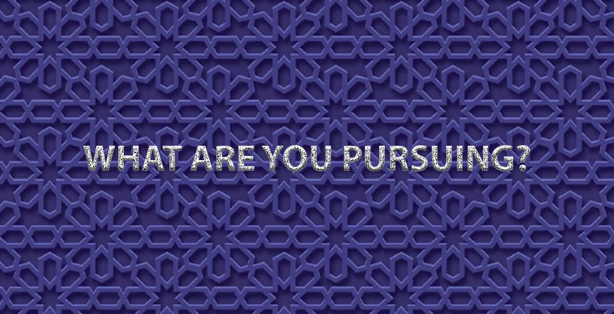 WHAT ARE YOU PURSUING?
